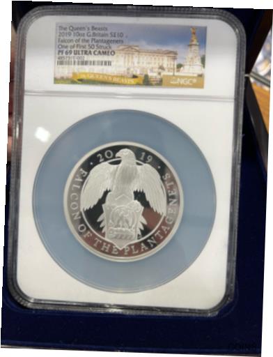 【極美品/品質保証書付】 アンティークコイン 銀貨 2019 UK ?10 Queen's Beasts Falcon 10oz Silver .999 Coin NGC PF69UC (1 of 50) [送料無料] #sct-wr-012151-331