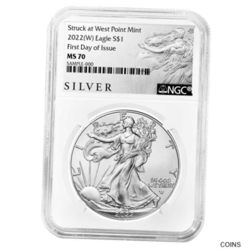 楽天金銀プラチナ　ワールドリソース【極美品/品質保証書付】 アンティークコイン コイン 金貨 銀貨 [送料無料] 2022 （W） $1 American Silver Eagle NGC MS70 FDI ALS Label