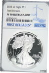 【極美品/品質保証書付】 アンティークコイン コイン 金貨 銀貨 [送料無料] 2022 W Proof American Silver Eagle First Releases 1oz Silver Coin NGC PF 70 UC