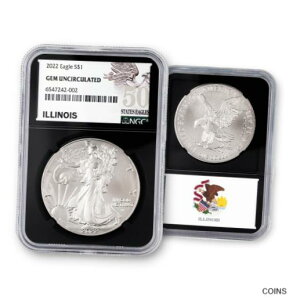 2022 シルバー イーグル - イリノイ州 - NGC ジェム未流通2022 Silver Eagle - Illinois - NGC Gem Uncirculated