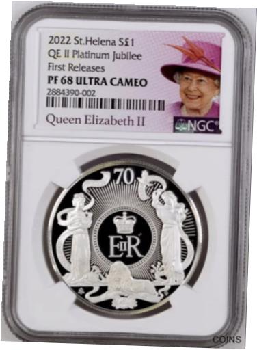 【極美品/品質保証書付】 アンティークコイン コイン 金貨 銀貨 送料無料 2022 Queen Elizabeth II Platinum Jubilee 1oz Silver Proof Coin NGC PF68UC FR