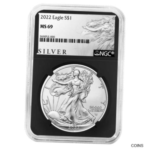 楽天金銀プラチナ　ワールドリソース【極美品/品質保証書付】 アンティークコイン コイン 金貨 銀貨 [送料無料] 2022 $1 American Silver Eagle NGC MS69 ALS Label Retro Core