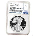  アンティークコイン 銀貨 2020-W Proof $1 American Silver Eagle Congratulations Set NGC PF69UC ER Blue Lab  #sot-wr-012163-486