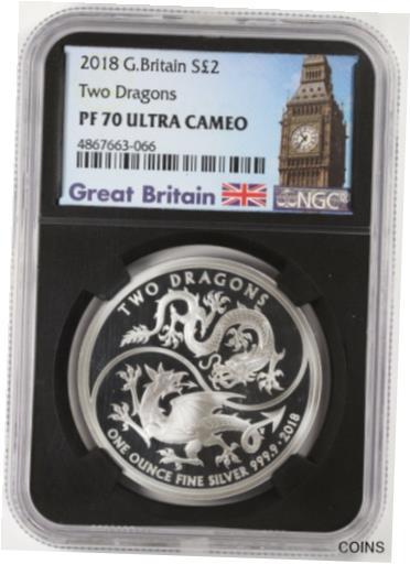 yɔi/iۏ؏tz AeB[NRC RC   [] 2018 Great Britain Proof Silver 2 Dragons NGC PF70 Ultra Cameo .9999 2 Pounds