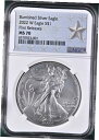 2022年、バーニッシュシルバーイーグル、NGC MS70初リリース、OGP、シルバースター付き2022 w burnished silver eagle, ngc ms70 first releases, w/ ogp, silver star(3)