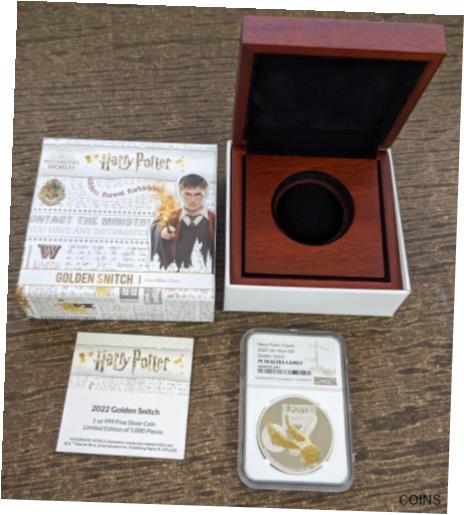  アンティークコイン コイン 金貨 銀貨  2022 NGC Niue $2 Harry Potter Golden Snitch Classic 1oz Silver Proof Glided PF70