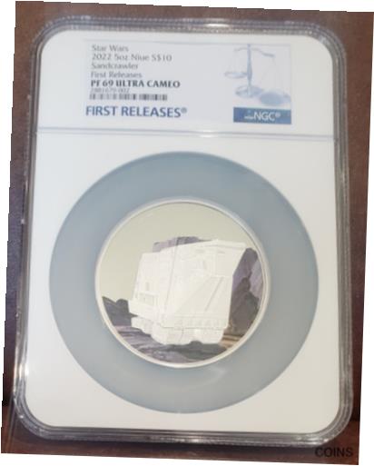  アンティークコイン コイン 金貨 銀貨  2022 Star Wars NGC PF 69 NIUE 5oz Silver $10 "SANDCRAWLER" 1st Release / U/C