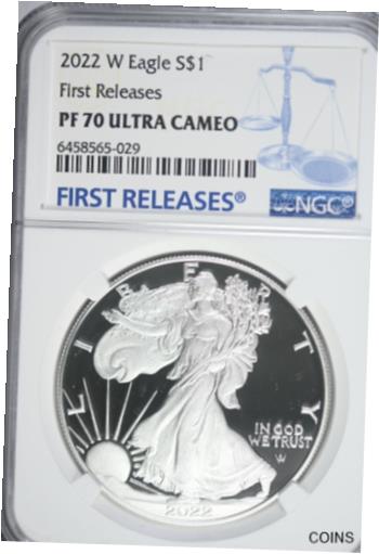  アンティークコイン コイン 金貨 銀貨  2022 W Proof American Silver Eagle First Releases 1oz Silver Coin NGC PF 70 UC