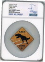 2022 ニウエ $5 2 オンス シルバー ジュラシック ワールド T-REX サイン型コイン NGC 70 FR2022 Niue $5 2-oz Silv...