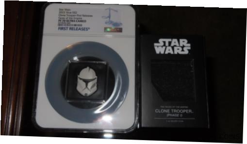  アンティークコイン コイン 金貨 銀貨  2022 Disney's Star Wars Clone Trooper .999 Silver 1oz Coin Phase 1 NGC PR70