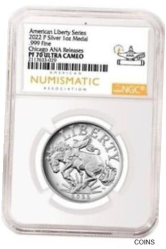  アンティークコイン コイン 金貨 銀貨  2022-P Proof American Liberty Silver Medal ANA Label NGC PF70, Ready to Ship