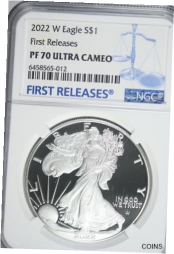  アンティークコイン コイン 金貨 銀貨  2022 W Proof American Silver Eagle First Releases 1oz Silver Coin NGC PF 70 UC