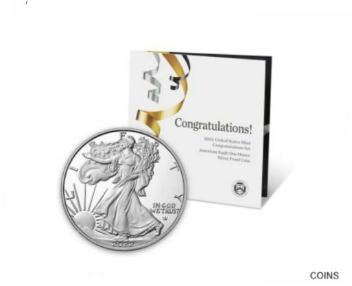  アンティークコイン コイン 金貨 銀貨  3 Mint Sealed Boxes - 2022 W Proof $1 American Silver Eagle Congratulations Sets