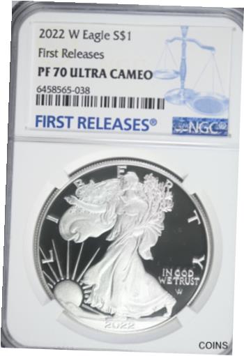  アンティークコイン コイン 金貨 銀貨  2022 W Proof American Silver Eagle First Releases 1oz Silver Coin NGC PF 70 UC