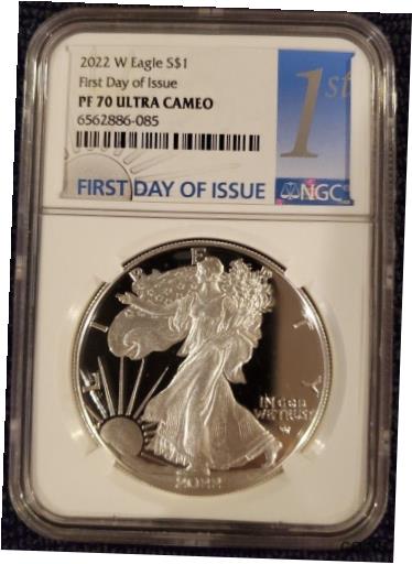  アンティークコイン コイン 金貨 銀貨  2022 W NGC PROOF PF70 ULTRA CAMEO FIRST DAY OF ISSUE BIG "1ST" SILVER EAGLE T-2