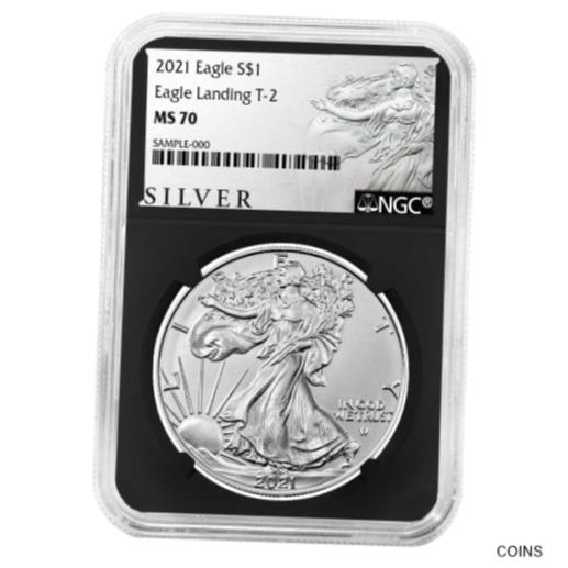 楽天金銀プラチナ　ワールドリソース【極美品/品質保証書付】 アンティークコイン コイン 金貨 銀貨 [送料無料] 2021 $1 Type 2 American Silver Eagle NGC MS70 ALS Label Retro Core