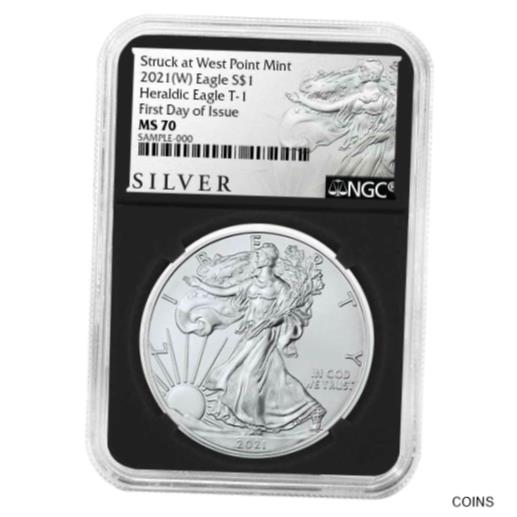 楽天金銀プラチナ　ワールドリソース【極美品/品質保証書付】 アンティークコイン コイン 金貨 銀貨 [送料無料] 2021 （W） $1 Type 1 American Silver Eagle NGC MS70 FDI ALS Label Retro Core
