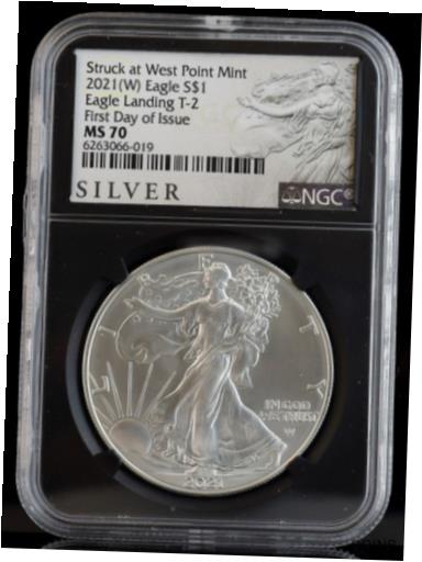 ڶ/ʼݾڽա ƥ    [̵] 2021-W Silver Eagle First Day of Issue Eagle Landing T-2 NGC MS70