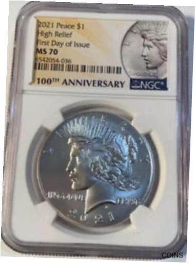 yɔi/iۏ؏tz AeB[NRC RC   [] 2021 P Peace Silver Dollar - Privy NGC MS70 ~ FDOI First Day Issue FDI ~ Rare