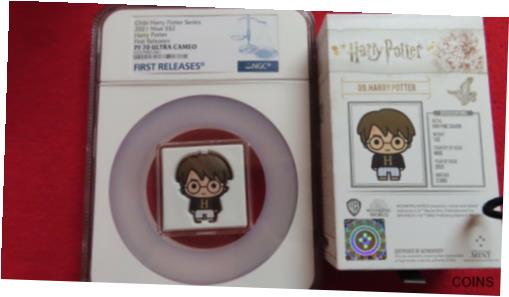 【極美品/品質保証書付】 アンティークコイン コイン 金貨 銀貨 [送料無料] 2021 Harry Potter Chibi - Harry in Pajamas 1oz .999 Silver NGC PR70 Niue $2 Coin