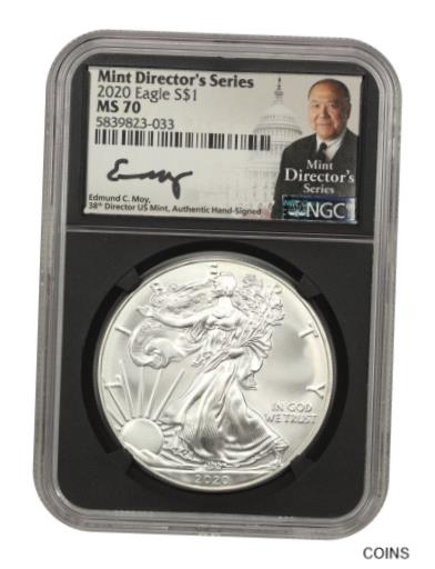 【極美品/品質保証書付】 アンティークコイン コイン 金貨 銀貨 [送料無料] 2020 Silver Eagle $1 NGC MS70 (Mint Director's Series, Edmund C. Moy Signature)