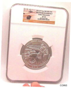2016 P 5オンス。シルバー 25C セオドア・ルーズベルトが NGC SP 70 ANT を初期リリース*2016 P 5 OZ. SILVER 25C THEODORE ROOSEVELT EARLY RELEASES NGC SP 70 ANT*