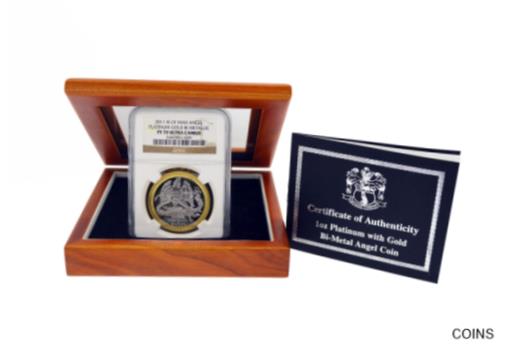 【極美品/品質保証書付】 アンティークコイン コイン 2011 Pobjoy Mint Isle Of Man Angel Bimetallic Platinum And Gold Coin NGC PF70 UC [送料無料] #cct-wr-012173-1249