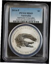 yɔi/iۏ؏tz AeB[NRC RC   [] 2014-P $1 Australia Saltwater Crocodile PCGS MS69