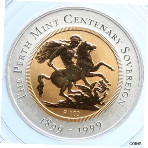 【極美品/品質保証書付】 アンティークコイン 金貨 1999 AUSTRALIA Sovereign PERTH MINT 100 YRS OLD Gold Dollar Coin PCGS i109881 [送料無料] #gct-wr-012185-455