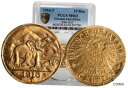 1916-T ドイツ軍東アフリカ: ヴィルヘルム 2 世 ゴールド 15 ルピエン PCGS MS631916-T German East Africa: Wi...