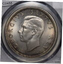南アフリカ 1948 5 シリング スプリングボック動物 PCGS PL66 プルーフライク表面 PC045South Africa 1948 5 Shillings Springbok animal PCGS PL66 prooflike surface PC045(3)
