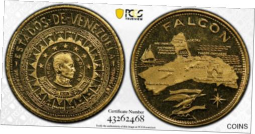  アンティークコイン コイン 金貨 銀貨  Estados de Venezuela Falcon 900 Fine Gold Medal PCGS MS66 RARE!