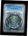 yɔi/iۏ؏tz AeB[NRC RC   [] Monster Toned 1881 S MORGAN Dollar PCGS MS63. Green & Pink Toning! Crazy Luster!