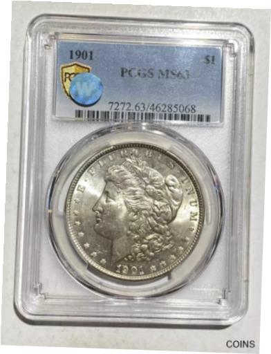 【極美品/品質保証書付】 アンティークコイン 硬貨 1901 P Morgan Dollar PCGS MS-63 Sight White [送料無料] #oot-wr-012198-280
