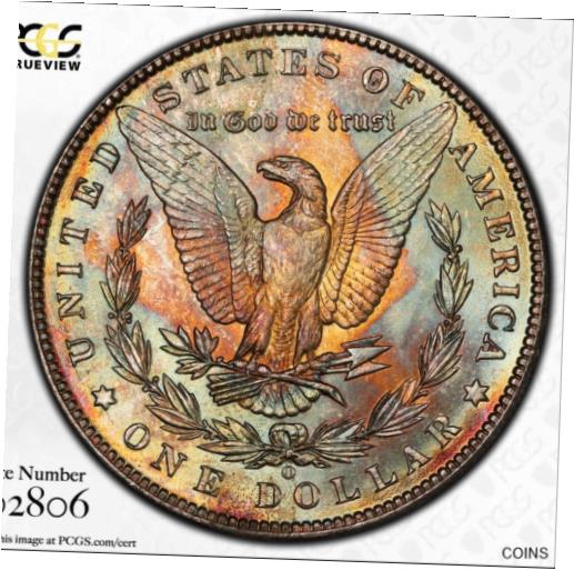 【極美品/品質保証書付】 アンティークコイン コイン 金貨 銀貨 [送料無料] 1898-O PCGS MS66 Morgan Silver Dollar $1 - Vibrant Orange & Blue End Roll Toned
