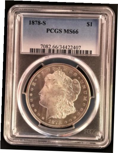  アンティークコイン 銀貨 Blue Chip Quality 1878-S Morgan Silver Dollar PCGS MS66 AM017  #sot-wr-012201-625