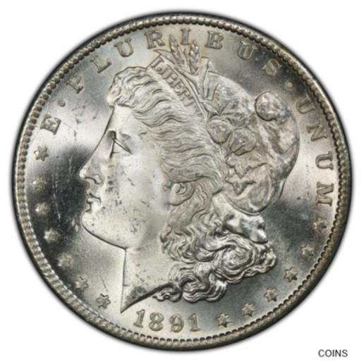 1891-S モーガン シルバー ダラー PCGS MS65 - - ブラスト ホワイト & フロスティ デバイス1891-S Morgan Silver Dollar PCGS MS65 - - Blast White & Frosty Devices