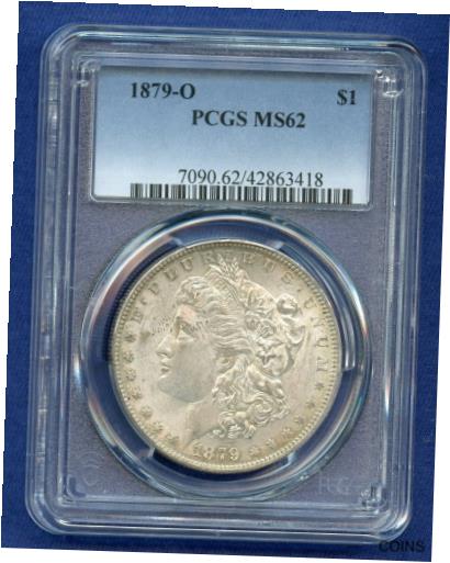 【極美品/品質保証書付】 アンティークコイン コイン 金貨 銀貨 [送料無料] 1879 O PCGS MS62 Morgan Silver Dollar $1 US Mint Rare Coin 1879-O MS-62
