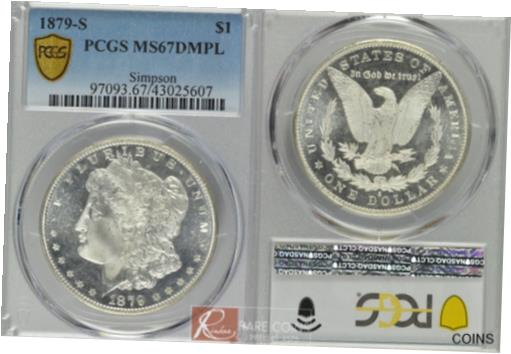 【極美品/品質保証書付】 アンティークコイン 硬貨 1879-S MS67 DMPL PCGS Morgan $1 [送料無料] #oot-wr-012205-28