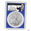2021 (W) $1 タイプ 2 アメリカン シルバー イーグル PCGS MS69 トランプ 45th プレジデント ラベル Bl2021 (W) $1 Type 2 American Silver Eagle PCGS MS69 Trump 45th President Label Bl(3)