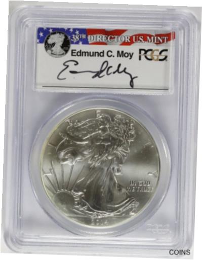  アンティークコイン コイン 金貨 銀貨  2014 Silver American Eagle PCGS MS69 Edmund C. Moy Signature Label $1