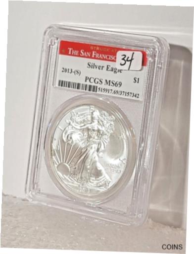 楽天金銀プラチナ　ワールドリソース【極美品/品質保証書付】 アンティークコイン コイン 金貨 銀貨 [送料無料] Silver Eagle Walking Liberty 1 oz Silver Coin 2013-S PCGS MS69