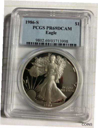  アンティークコイン コイン 金貨 銀貨  1986-S $1 American Silver Eagle PR69DCAM PCGS Stunning Free Shipping w/insurance