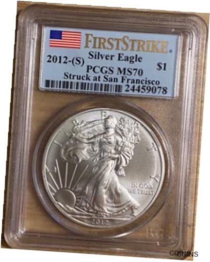 yɔi/iۏ؏tz AeB[NRC  2012 (S) SILVER EAGLE PCGS MS70 STRUCK AT SAN FRANCISCO FIRST STRIKE COIN [] #sct-wr-012210-2169