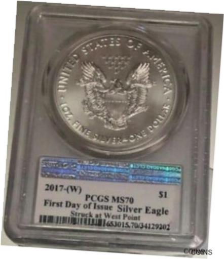 楽天金銀プラチナ　ワールドリソース【極美品/品質保証書付】 アンティークコイン 銀貨 2017-（W） American Silver Eagle First Day of Issue $1 Dollar Coin. MS70. VARIOUS [送料無料] #scf-wr-012210-4717
