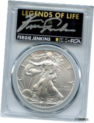 yɔi/iۏ؏tz AeB[NRC RC   [] 2021 $1 Silver Eagle Type 1 LAST DAY OF PRODUCTION PCGS MS70 Fergie Jenkins HOF