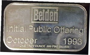 【極美品/品質保証書付】 アンティークコイン 銀貨 BELDEN IPO OCTOBER 1993 Initial Public Offering 1 Troy oz 999 SILVER BAR RARE [送料無料] #sof-wr-012243-1155