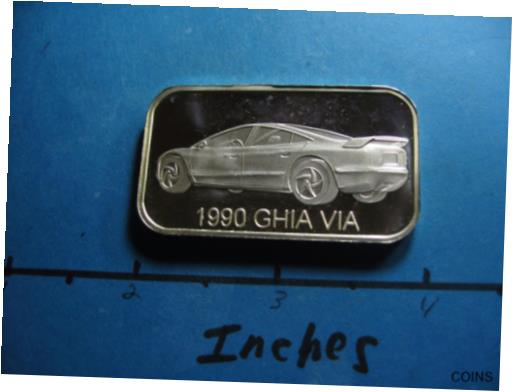  アンティークコイン コイン 金貨 銀貨  FORD 1990 GHIA VIA REMANUFACTURED SERIES 999 SILVER BAR VERY RARE COOL #B