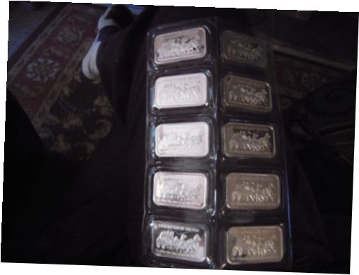  アンティークコイン コイン 金貨 銀貨  1 OZ Vintage Stagecoach 1/4 Divisible 999 Silver Art Bar Fractional Breakable