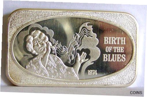 【極美品/品質保証書付】 アンティークコイン コイン 金貨 銀貨 [送料無料] Vintage Birth of the Blues 1 oz silver art bar USSC 1974 Eta James1/5000